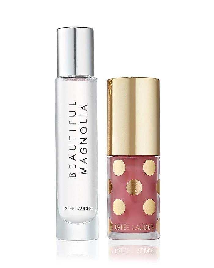 Estée Lauder Beautiful Magnolia Joyful Lip Oil + Perfume Gift Duo Set ($76 value) 2