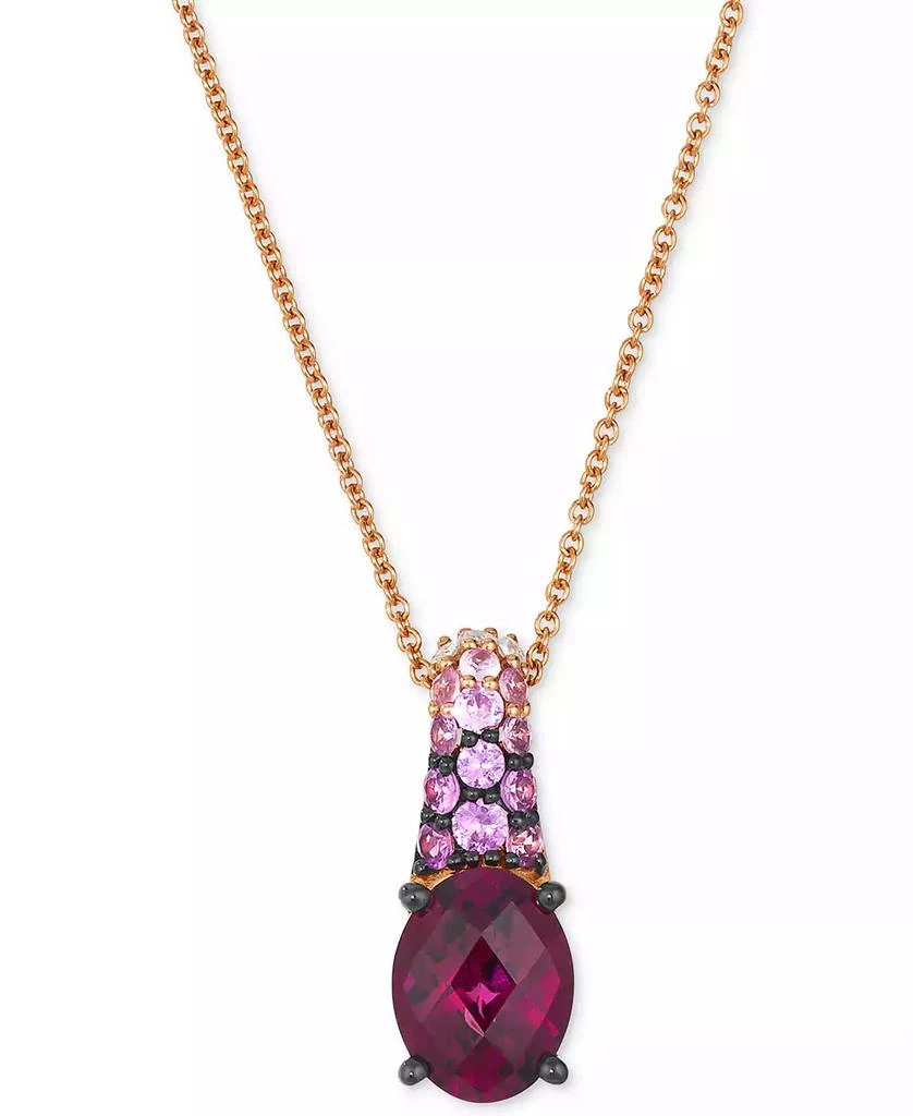 Le Vian Raspberry Rhodolite® (2-1/4 ct. t.w.), Pink Sapphire Ombré (1/3 ct. t.w.) 
White Sapphire (1/20 ct. t.w.) Pendant Necklace in 14k Rose Gold, 20" 1