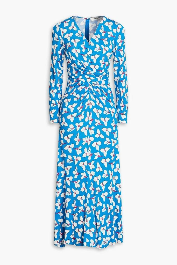 DIANE VON FURSTENBERG Timmy ruched floral-print jersey midi dress 1