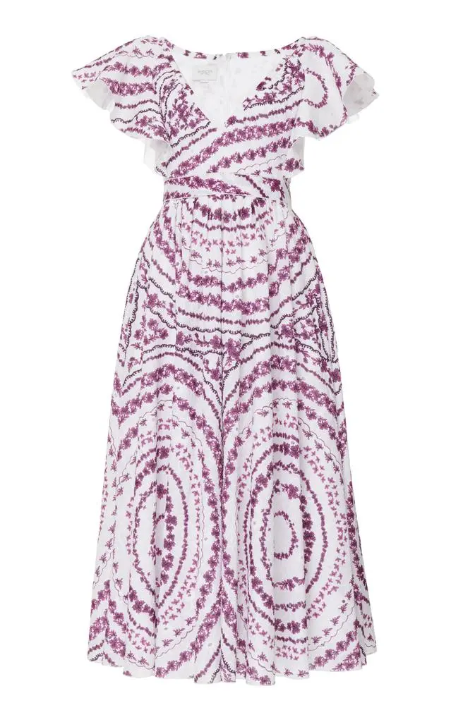 Giambattista Valli Giambattista Valli - Floral Cotton-Voile Midi Dress - Purple - IT 42 - Moda Operandi 1