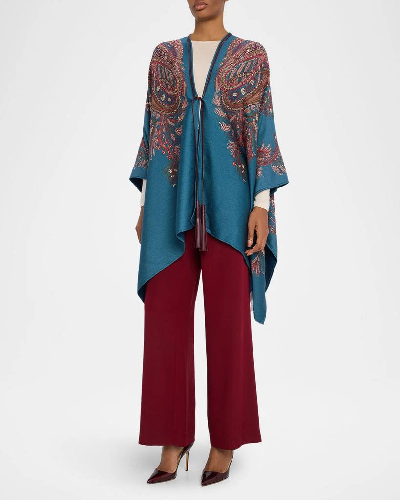 ETRO Floral Paisley-Print Handkerchief Cape 4