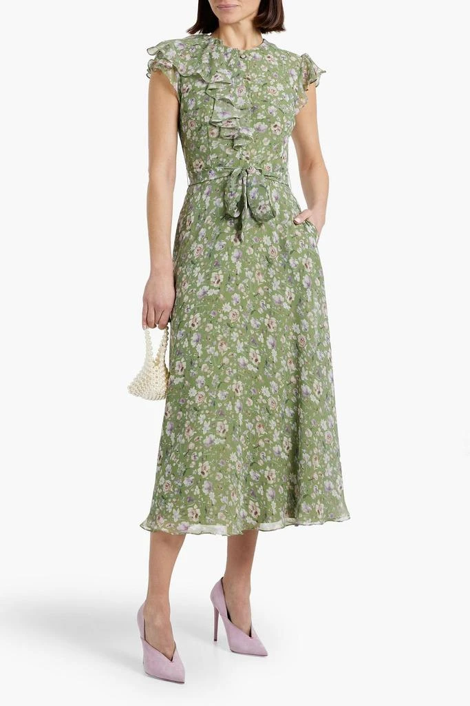 MIKAEL AGHAL Ruffled floral-print chiffon midi dress 2