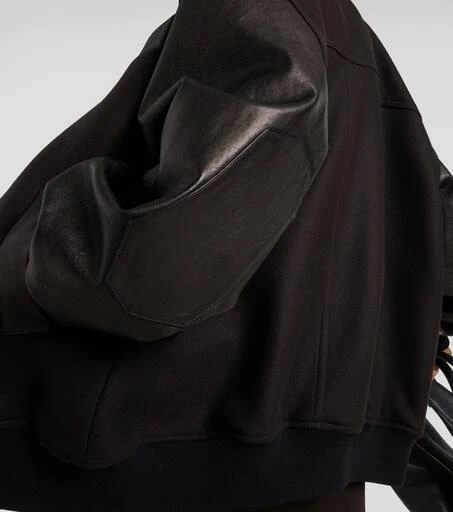 Khaite Spencer wool-blend and leather bomber jacket 6