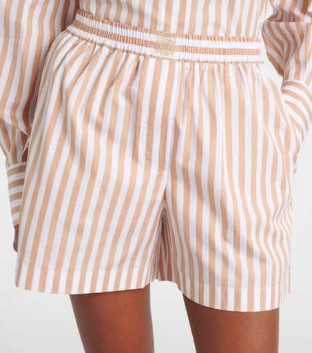 Brunello Cucinelli Striped cotton and silk Bermuda shorts 4