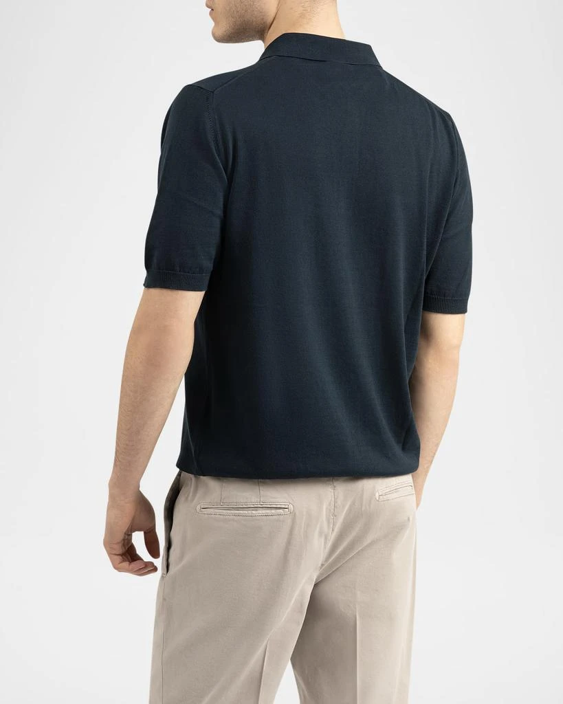 BOGLIOLI Men's Garment-Washed Cotton Polo Shirt 3