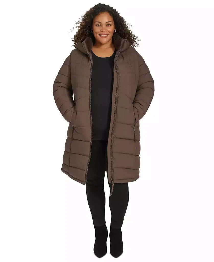 Calvin Klein Plus Size Hooded Zip-Front Puffer Coat 4