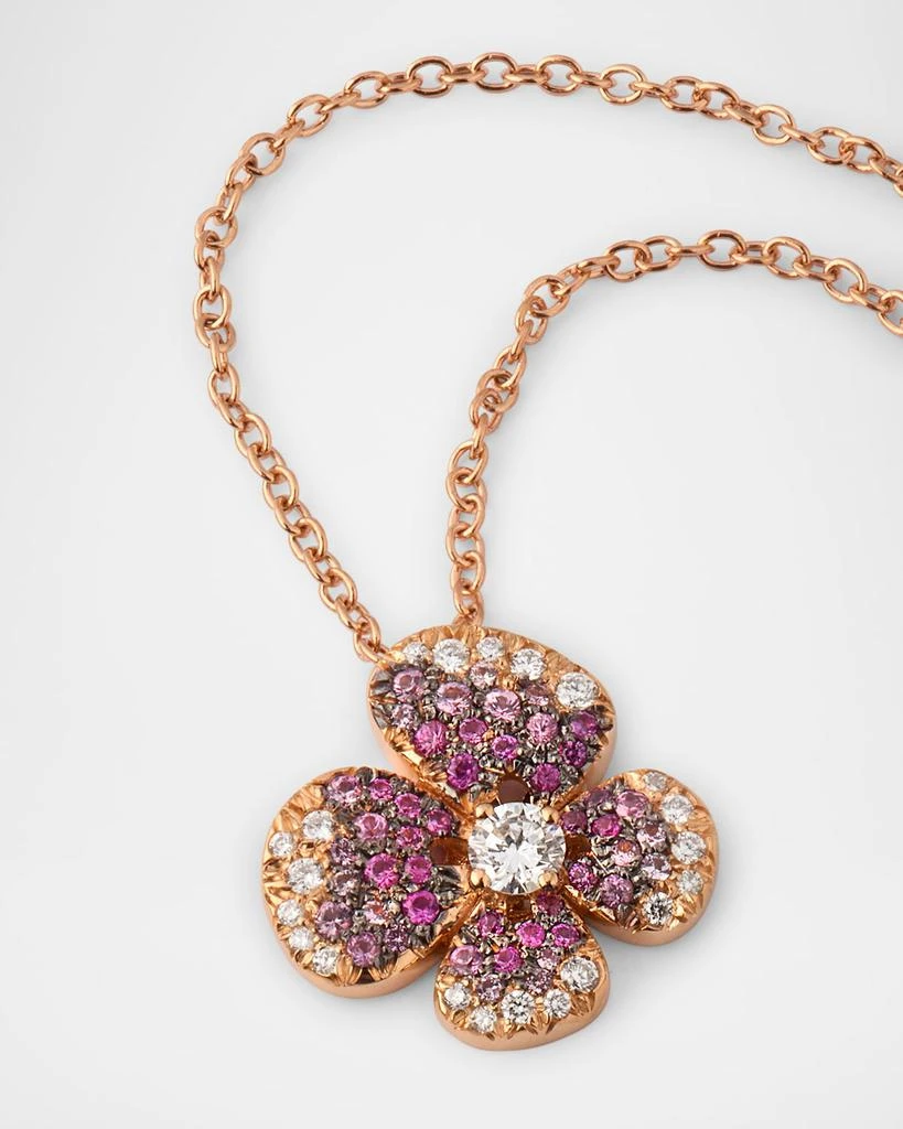 Miseno 18K Rose Gold Flower Pendant Necklace with Diamonds and Pink Sapphires 3