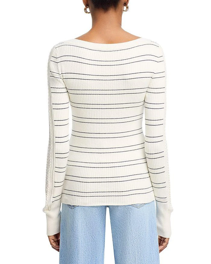 Paige Rhyse Striped Cable Knit Sweater 3