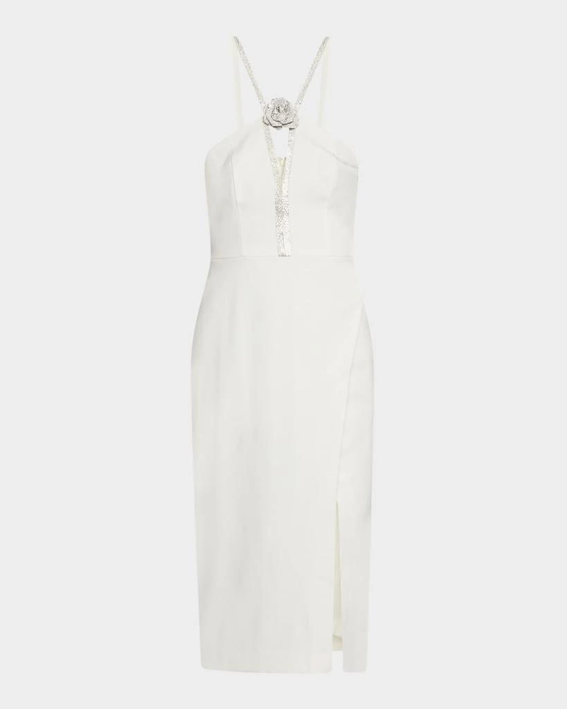 Liv Foster Rhinestone-Trim Stretch Crepe Dress 1