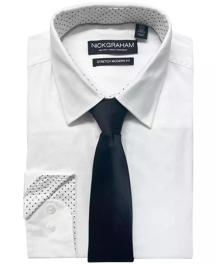 Nick Graham Men's Modern-Fit Stretch Dress Shirt & Tonal Plaid Tie Set