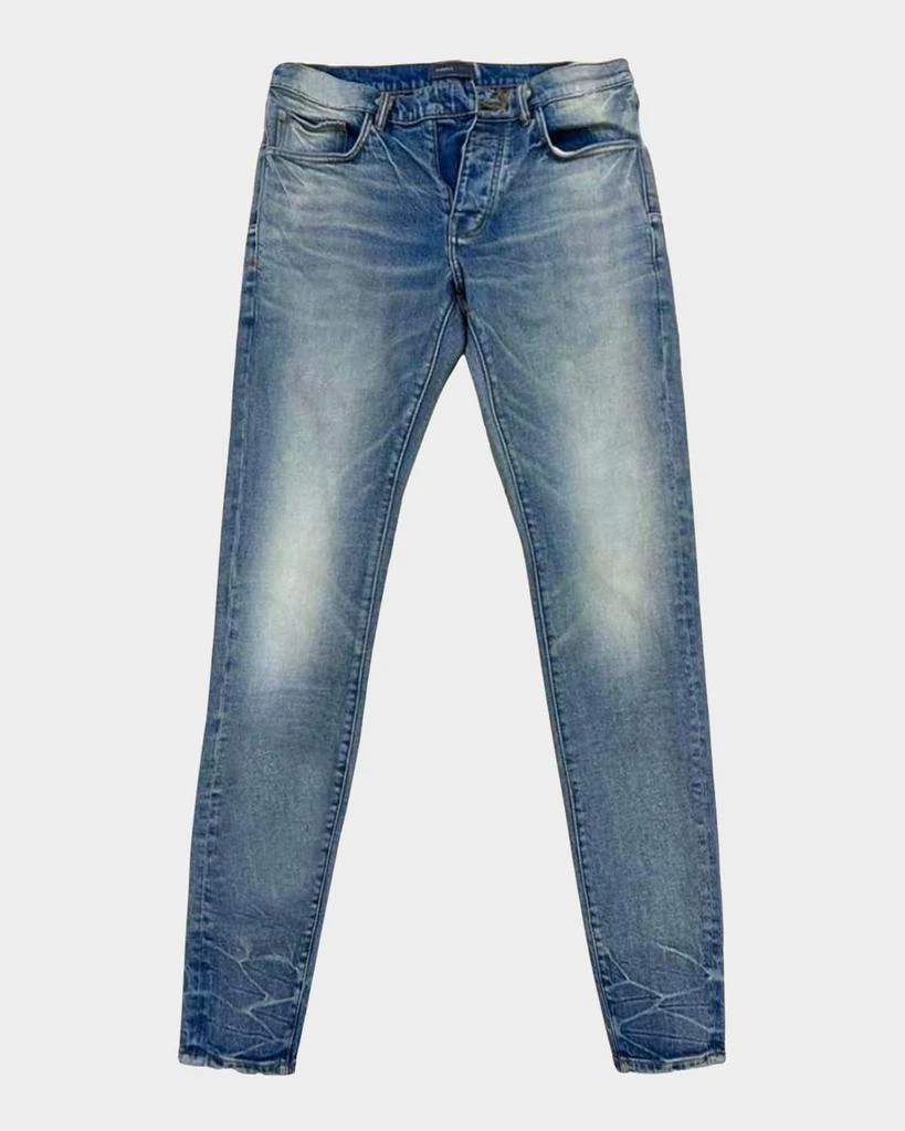 PURPLE Men's Light-Wash Skinny Jeans 1
