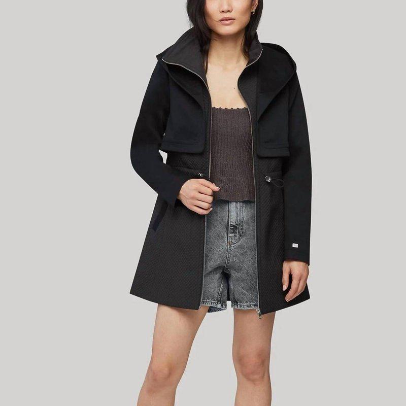 Soia & Kyo Mixed Media Coat With Dramatic Hood And Thermolite Fill