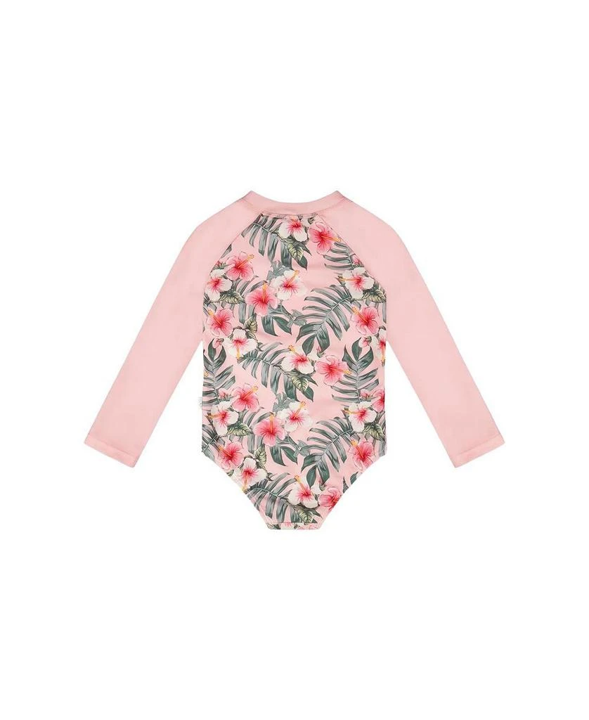 Deux par Deux Girls
 One-Piece Long Sleeve Hibiscus Rashguard - Little Kid 4