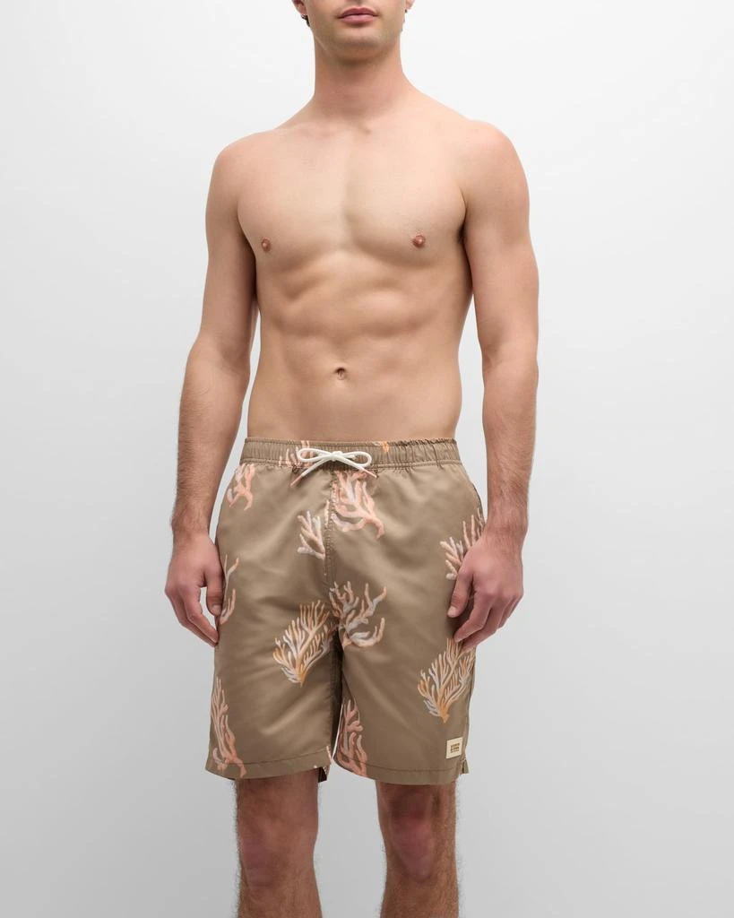 Scotch & Soda Men's Long Coral-Print Swim Shorts 3