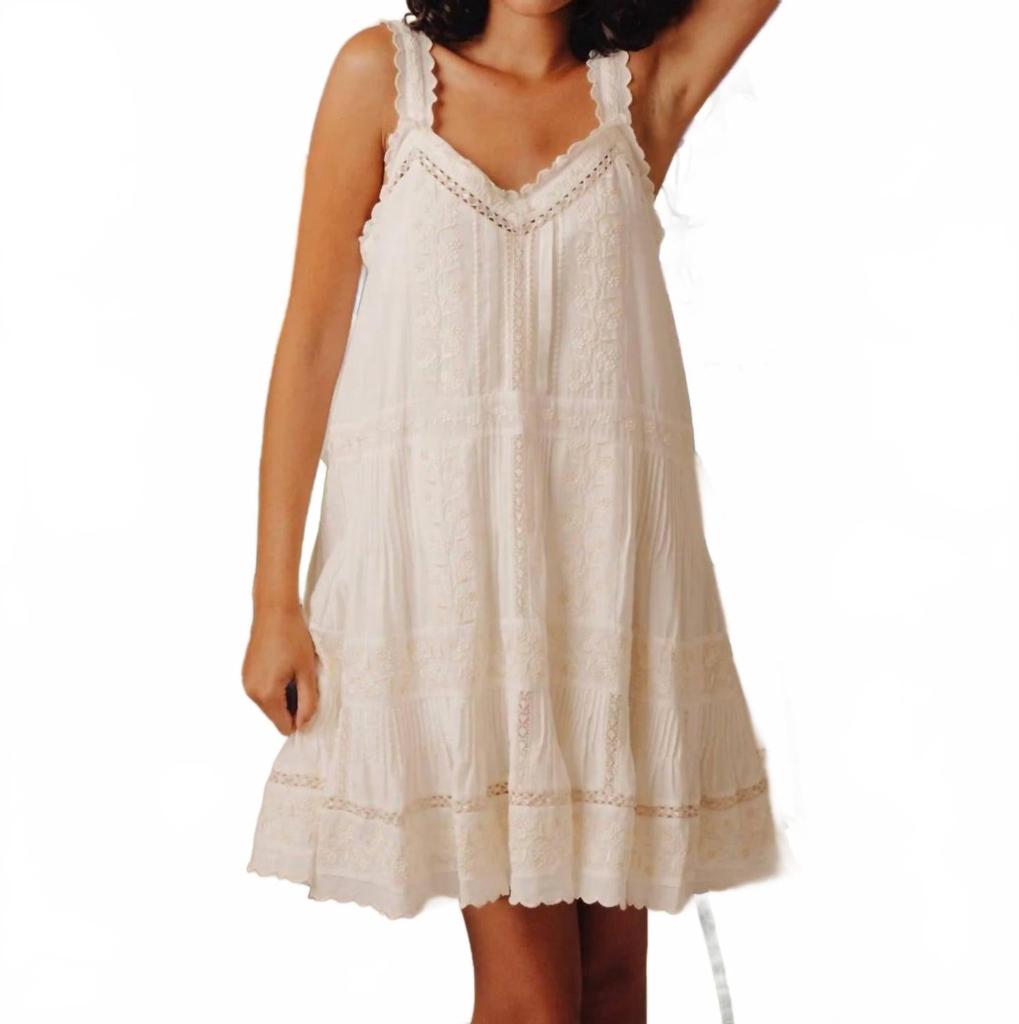 Camilla Bell Mini Dress In Cream – On Sale Now with Up to 44