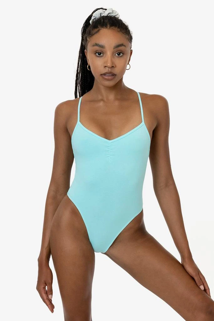 Los Angeles Apparel B308GD - Garment Dye Spaghetti Ruched Front Crossback Bodysuit 7