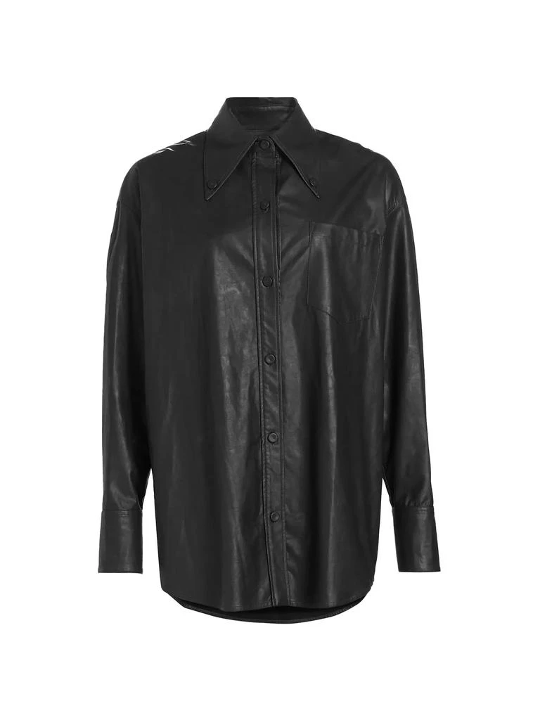anOnlyChild Sunday Scaries Annotto Vegan Leather Shirt 1