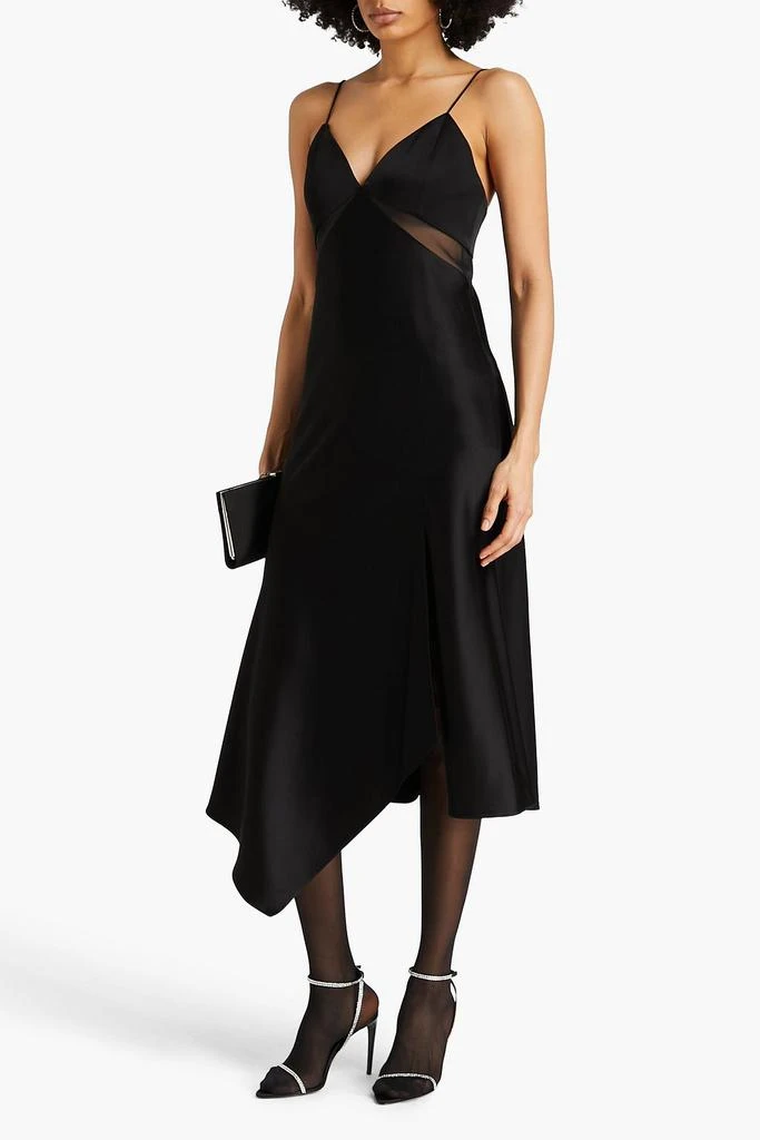 Alice + Olivia Moriah asymmetric satin-crepe midi dress 2