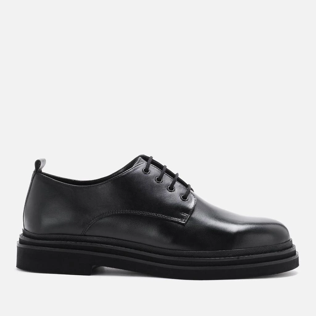 Walk London Walk London Men's Brooklyn Leather Derby Shoes - Black 1