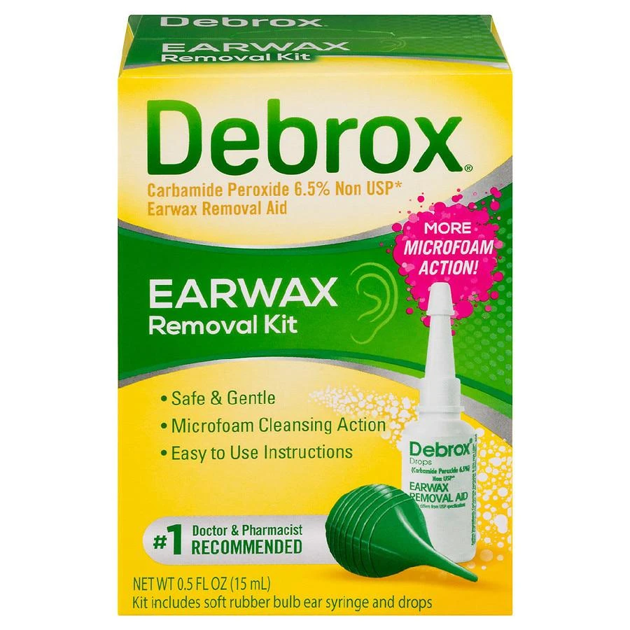 Debrox Earwax Removal Kit, Ear Drops and Bulb Ear Syringe