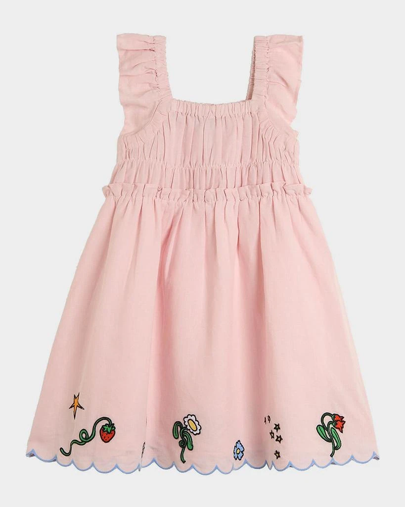 Stella Girl
s Sleeveless Embroidered Linen 
Cotton Dress, Size 4-12