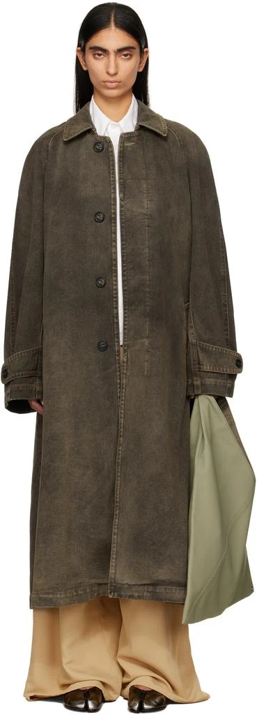 MM6 Brown Faded Denim Coat 1