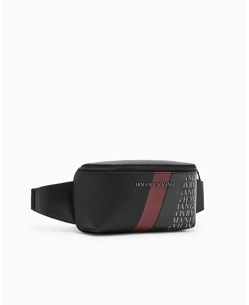 Armani Exchange Men
s Striped Detail Logo Graphic Belt Bag