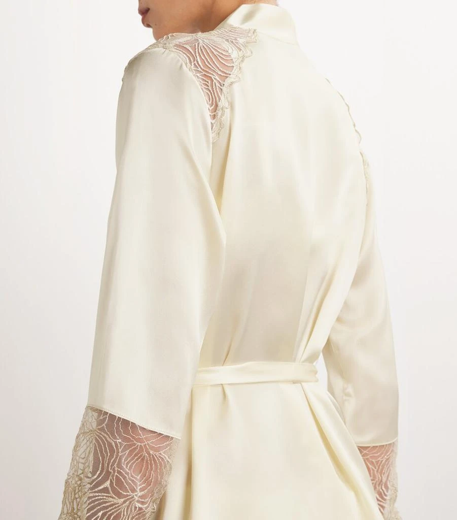 GILDA & PEARL Silk Lace-Trim Short Robe 4
