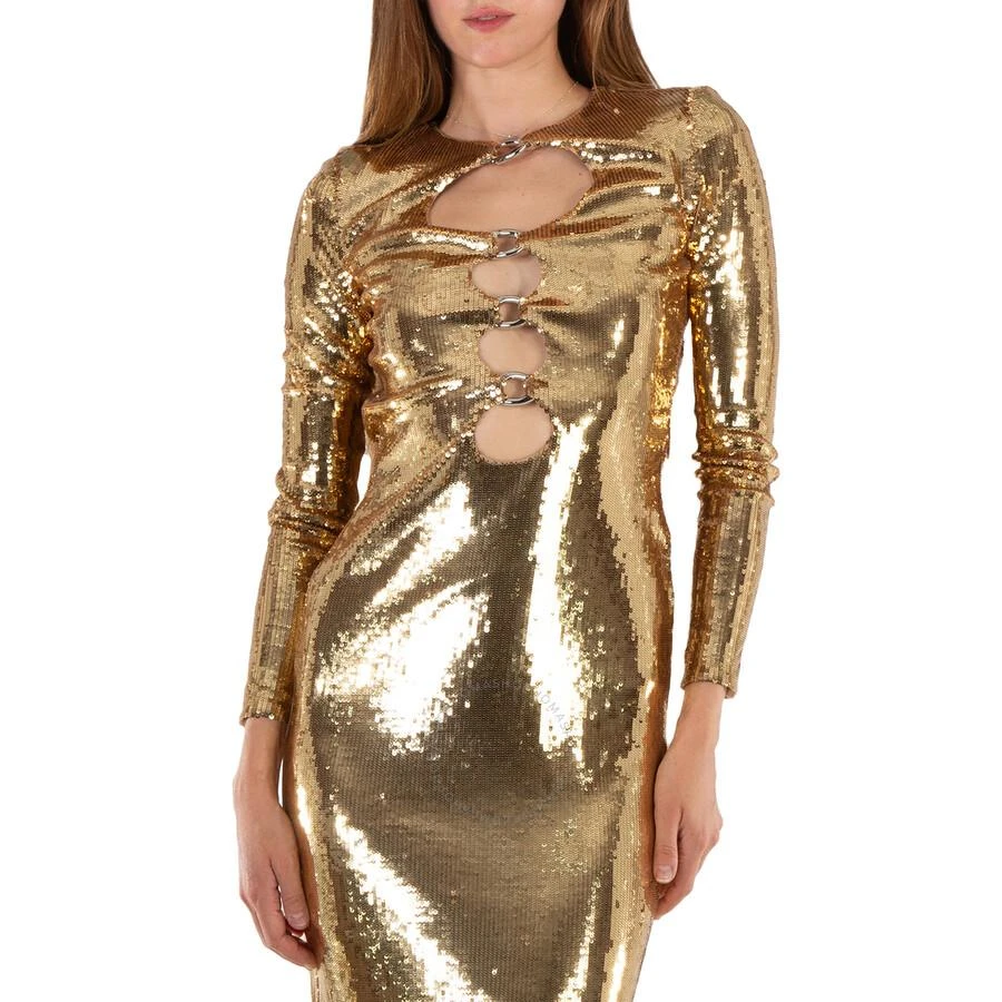 Burberry Corrine Sequin Cut-Out Maxi Dress in Gold 3