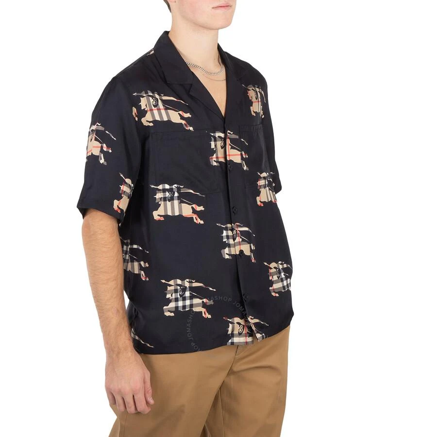 Burberry Equestrian Knight-Print Silk Shirt 2