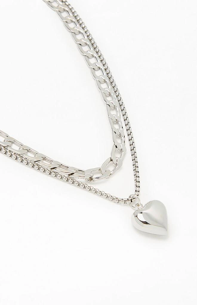 Playboy Heart Chain Layered Necklace 2