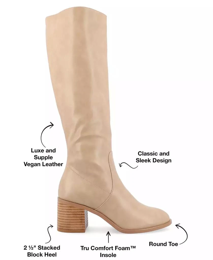Journee Collection Women's Romilly Wide Width Wide Calf Round Toe Block Heel Knee High Boots 6