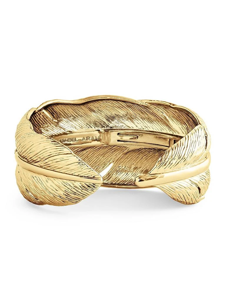 Anabel Aram Feather 18K-Gold-Plated
Crystal Wide Hinged Cuff 2