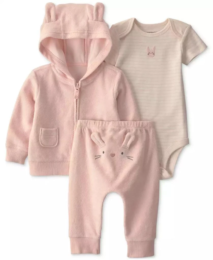 Carter's Carter’s Baby Girls' Bunny Cardigan, Bodysuit and Pants, 3-Piece Set