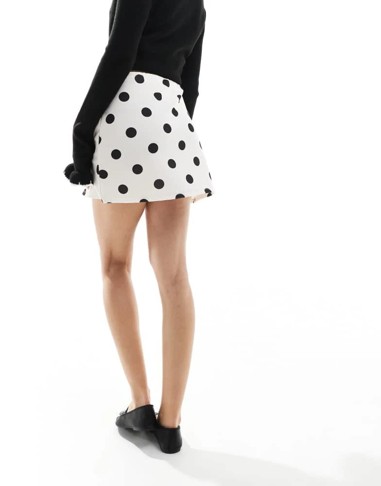 Miss Selfridge Miss Selfridge scuba pelmet polka dot mini skirt 4
