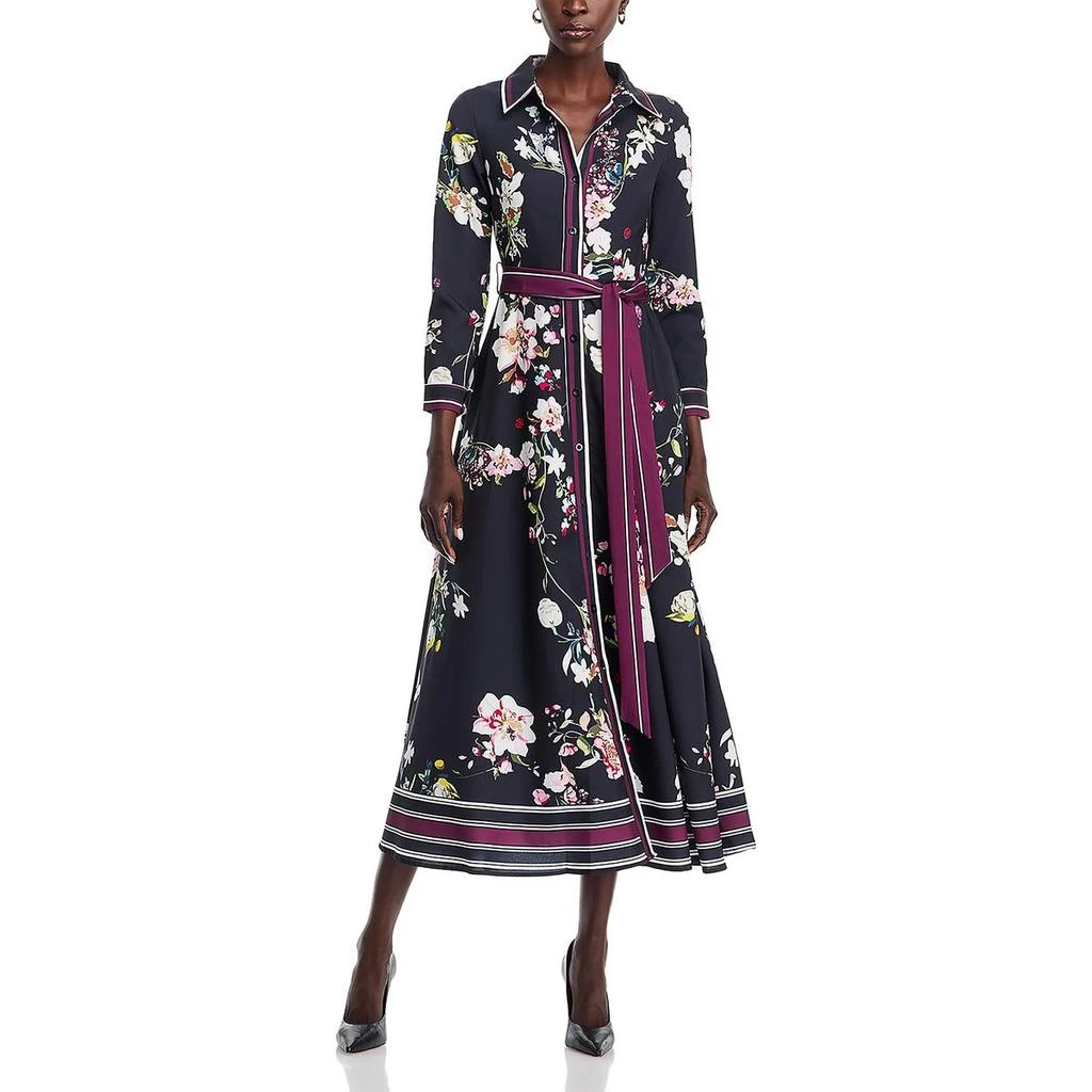 Nancy Yang Womens Full Length Button-Down Shirtdress 1