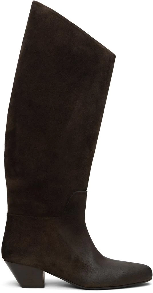 Marsèll Brown Goccio Reversed Leather Tall Boots 1