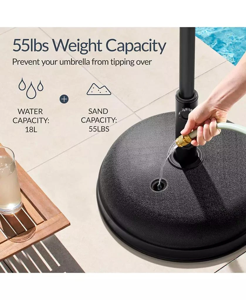 Best Choice Products Fillable Plastic Patio Umbrella Base Stand, Pole Holder w/ Adjustment Knob, Round Dome 4