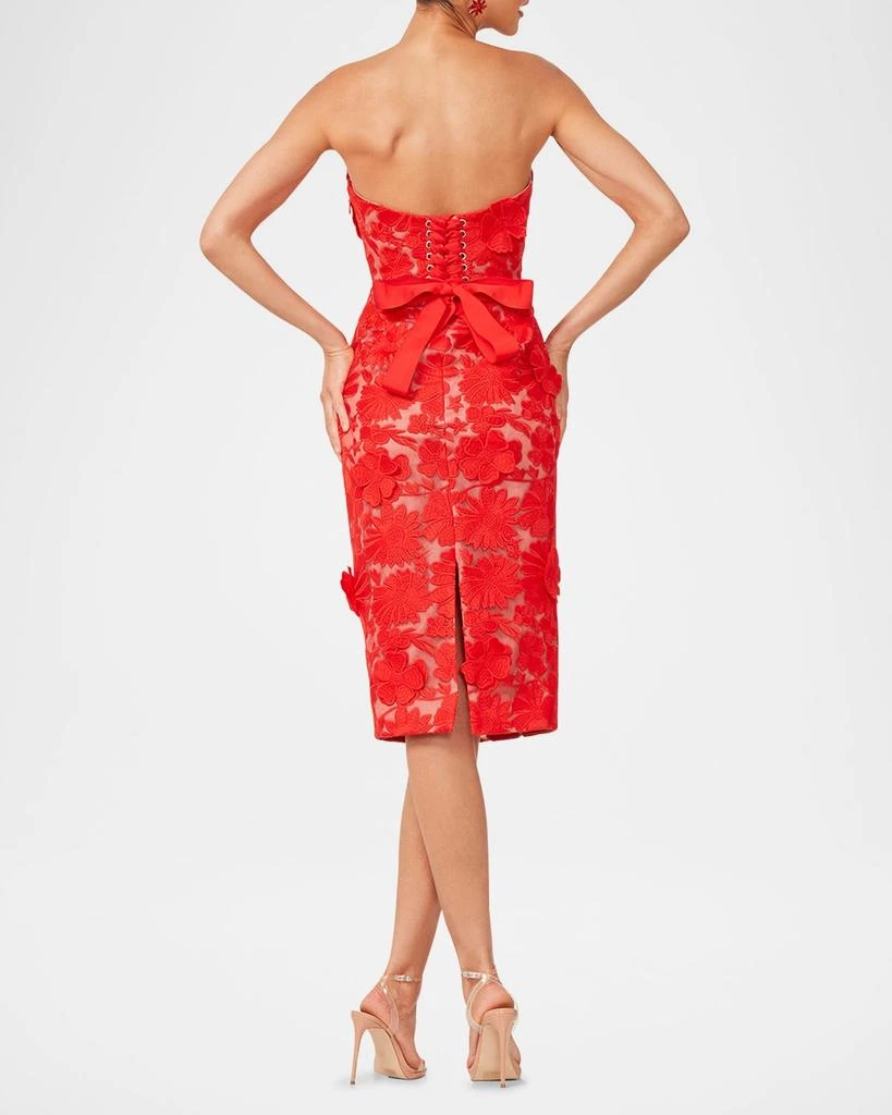 HELSI Cecilia Strapless Lace-Up Floral Applique Dress 3