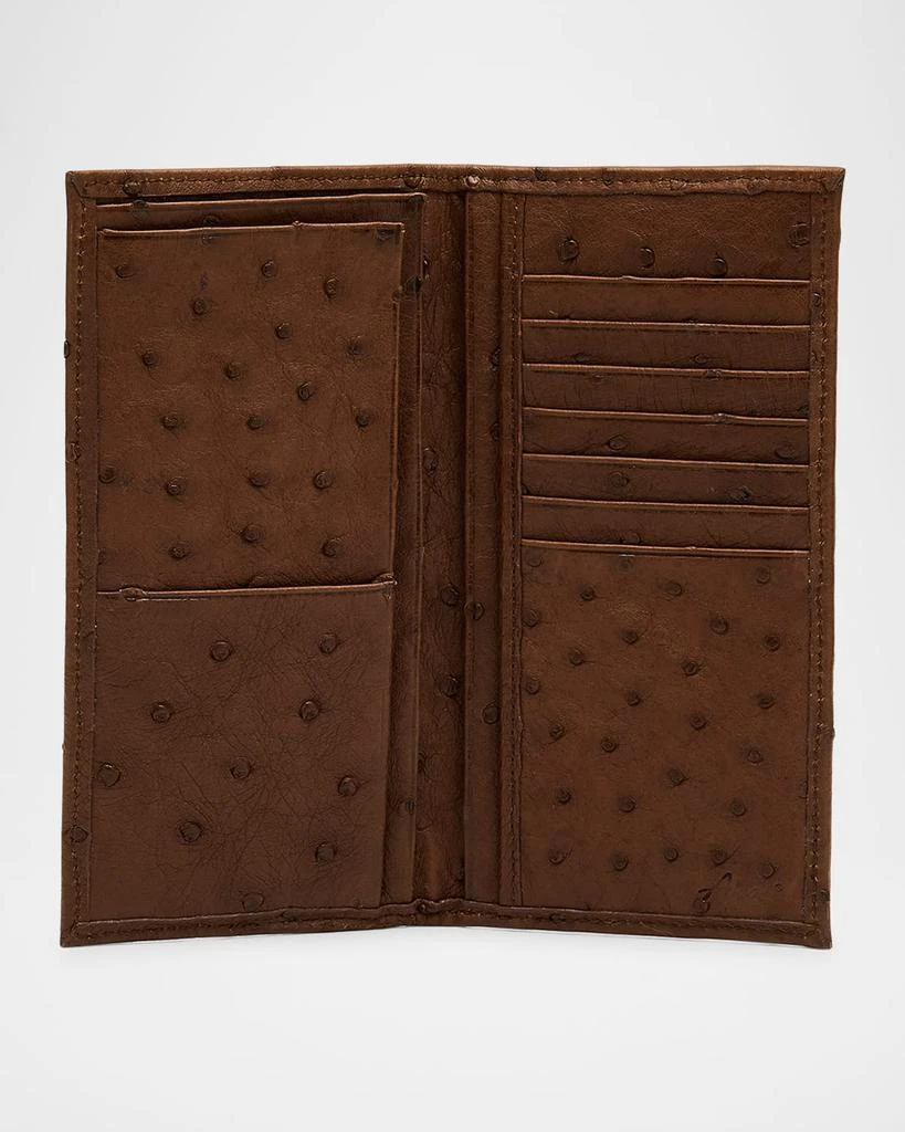 Abas Men's Pocket Secretary Wallet in Ostrich Leather 3