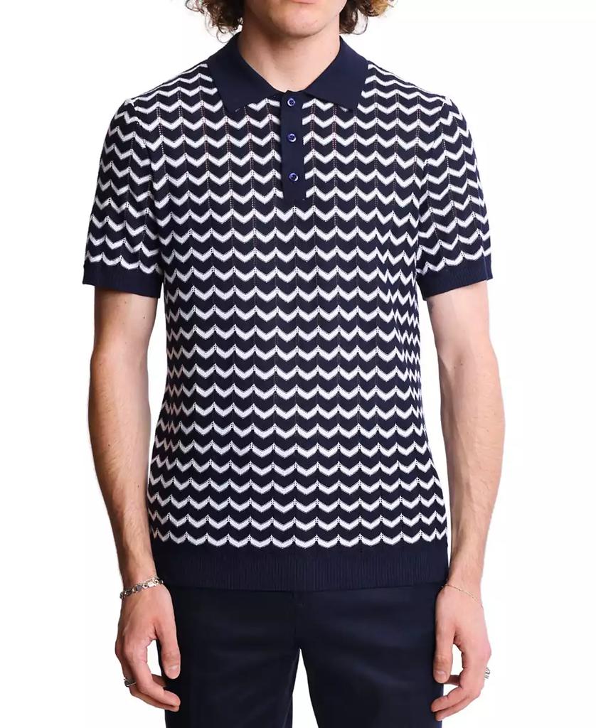 Paisley & Gray Men's Slim Fit Short Sleeve Chevron Polo Shirt