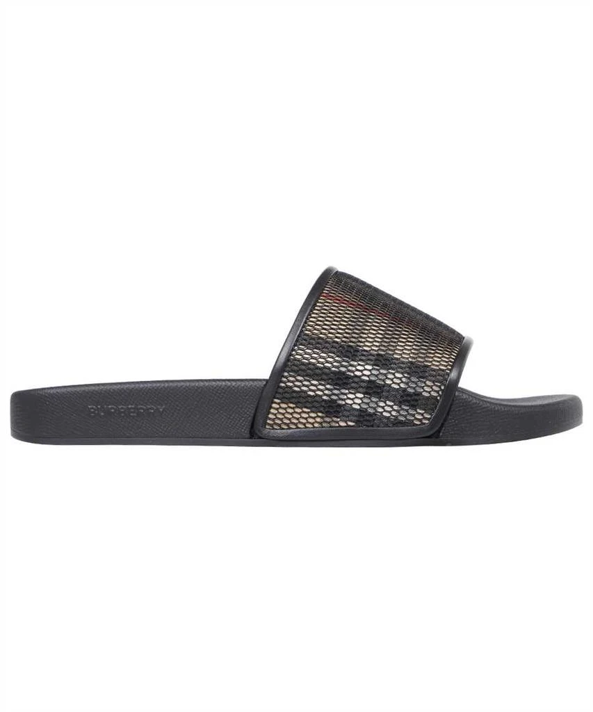 Burberry Burberry check cotton and mesh slides 1