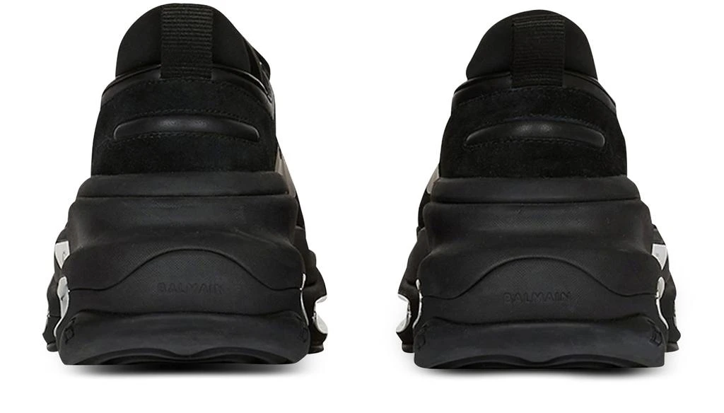 Balmain B-Bold leather and suede low-rise sneakers 4