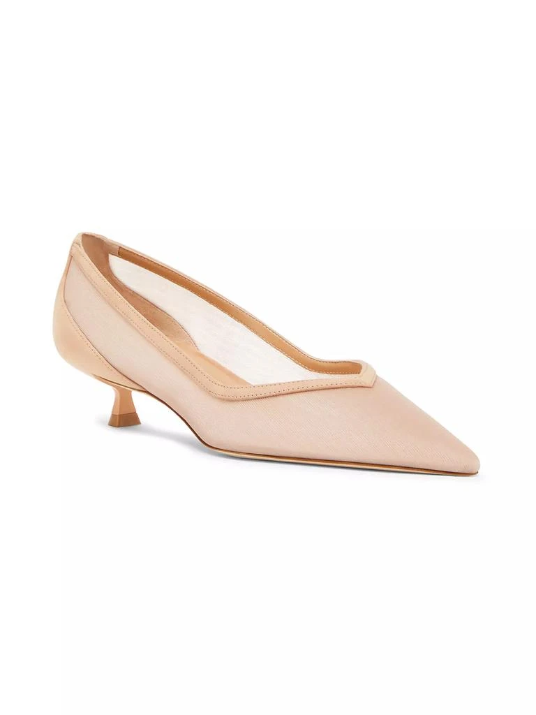 Stuart Weitzman Eva 35MM Mesh & Leather Pumps 2