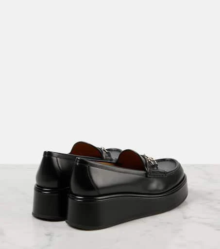 Gucci Horsebit leather wedge loafers 3