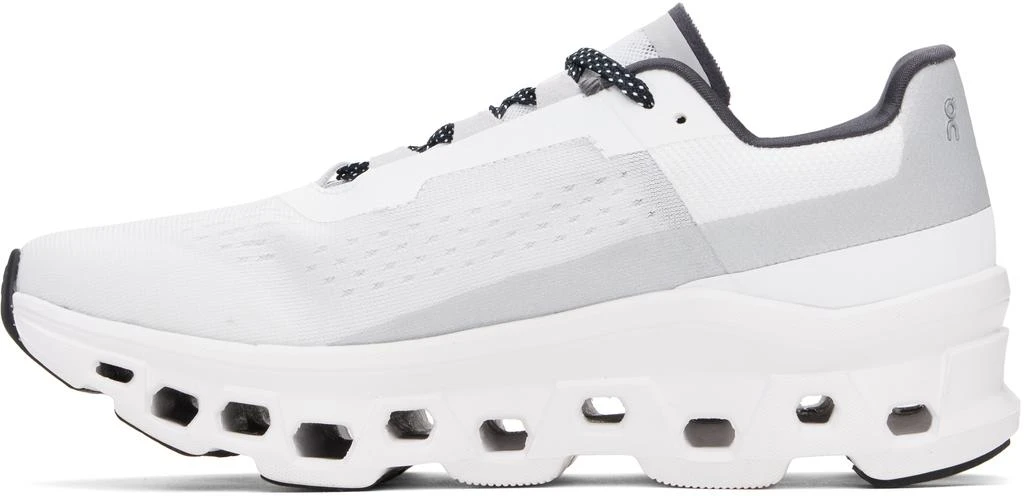 On White & Gray Cloudmonster Sneakers 3