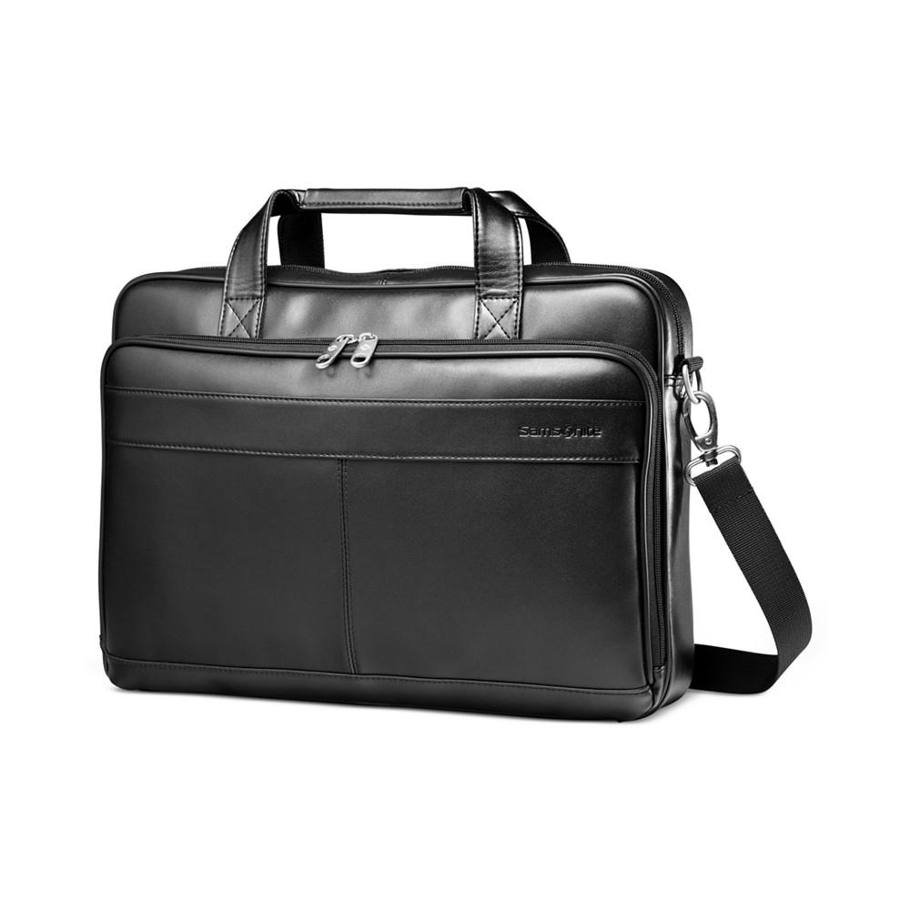 Samsonite Leather Slim Portfolio Laptop Briefcase