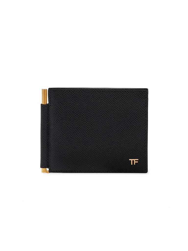 Tom Ford T Line Money Clip Leather Wallet 1
