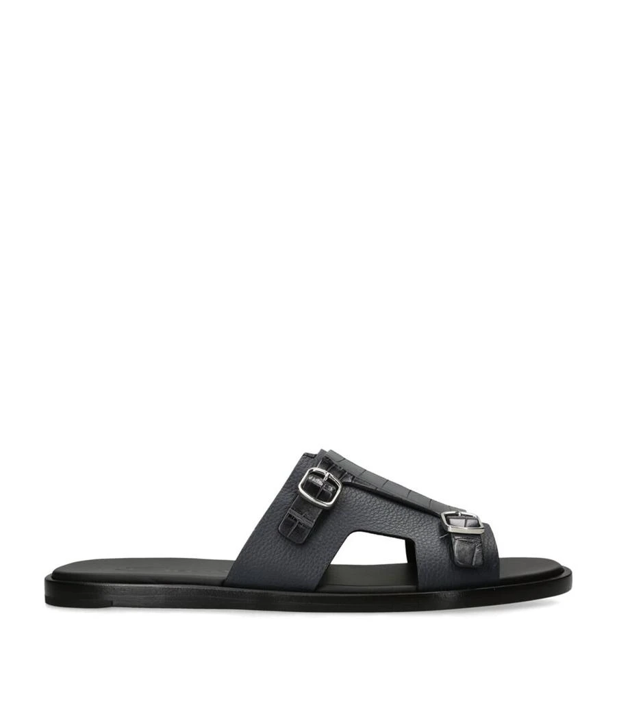 Santoni Crocodile Monk Sandals 1