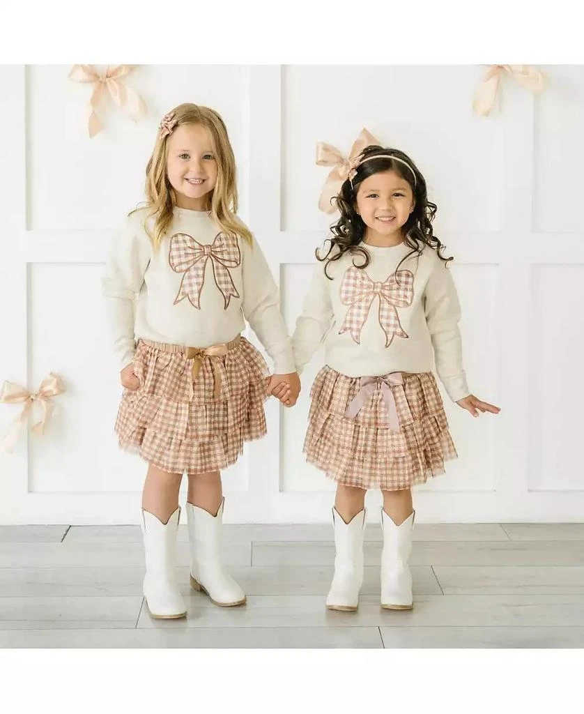 Sweet Wink Child Girl
s Gingham Printed Tulle Bow Headband 5